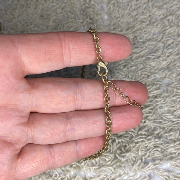 STAMPED METAL ANTIQUE GOLD STYLED CHAIN CELESTIAL LARIAT NECKLACE SILVER ACCENTS - Picture 5 of 6